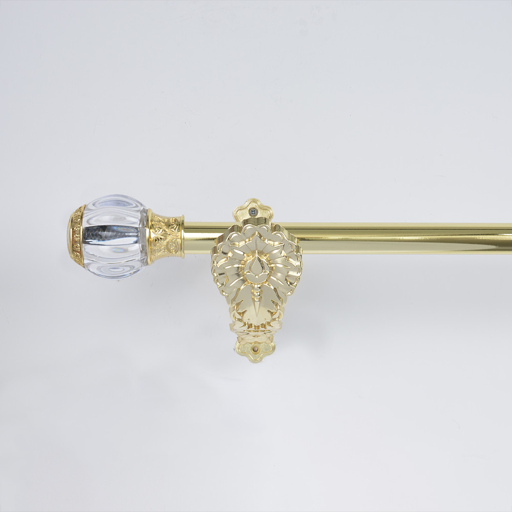 Home Decor 28MM Pipe Curtain Rods Modern Gold Colour Curtain Poles Crystal Curtain Finials