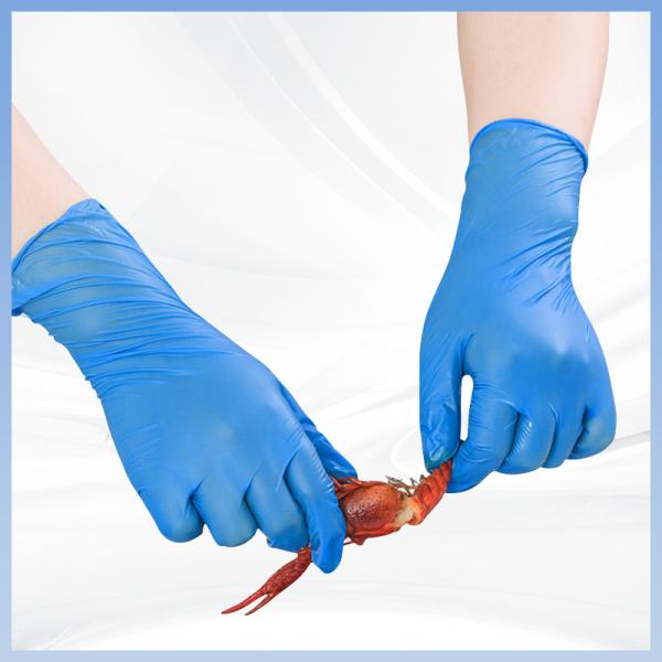 Buy cheap FDA Disposable PVC Gloves For Safe And Hygienic Pool Blue Color from wholesalers