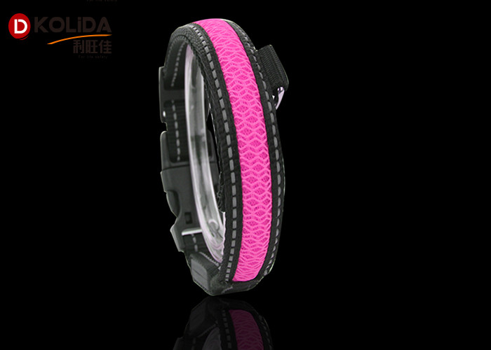Size S / M / L Light Up Dog Collar LED Nylon Chain Choke Training Leashes