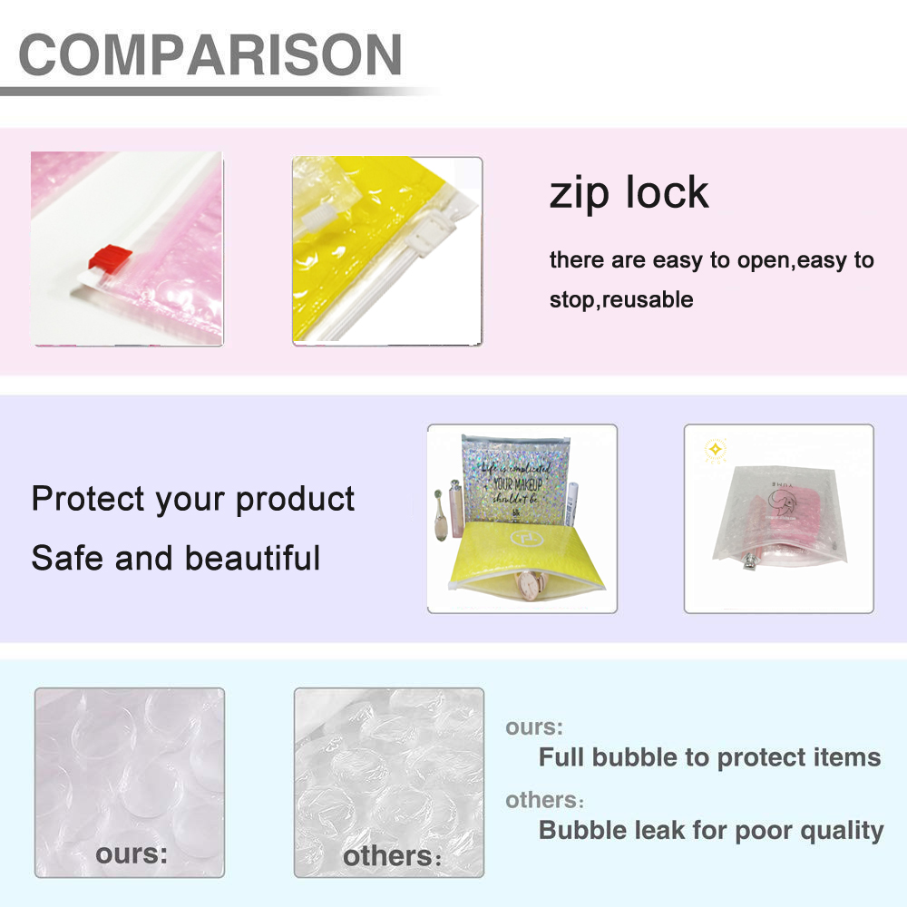 Bubble Slider bags, Bubble Zipper bags, Bubble Metaillized bags, Bubble Cosmetic Makeup Pack bags, Bubble Mail Bags