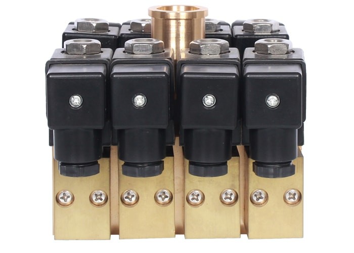 Modular Manifold Solenoid Valve 1 / 8 - 1 / 2 Size NPT BSPP 232 PSI Pressure