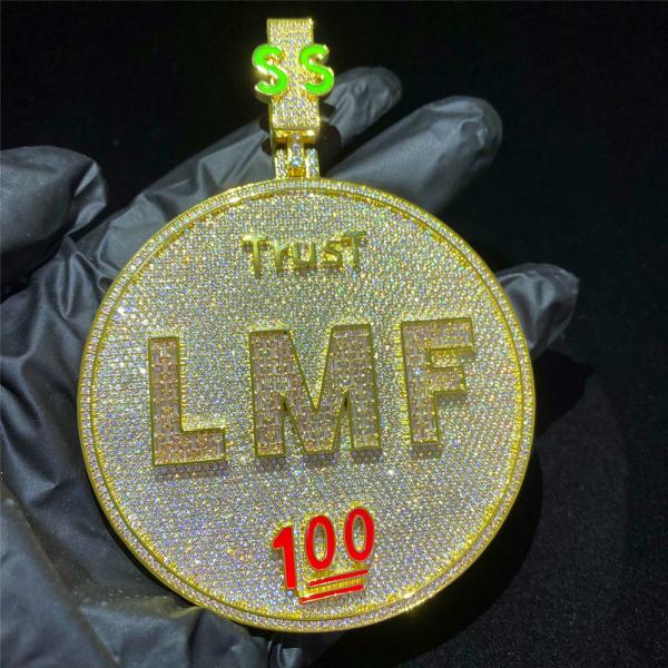 Buy cheap Iced Out Pendant Moissanite Hip Hop Cuban Necklace Diamond 925 Silver VVS from wholesalers