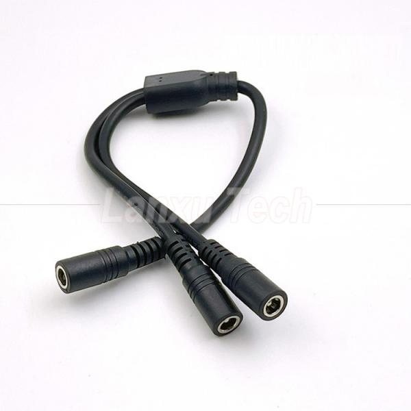 1 Female to 2 Ways Female DC 5.5x2.1mm Splitter Power Extension Cable for CCTV