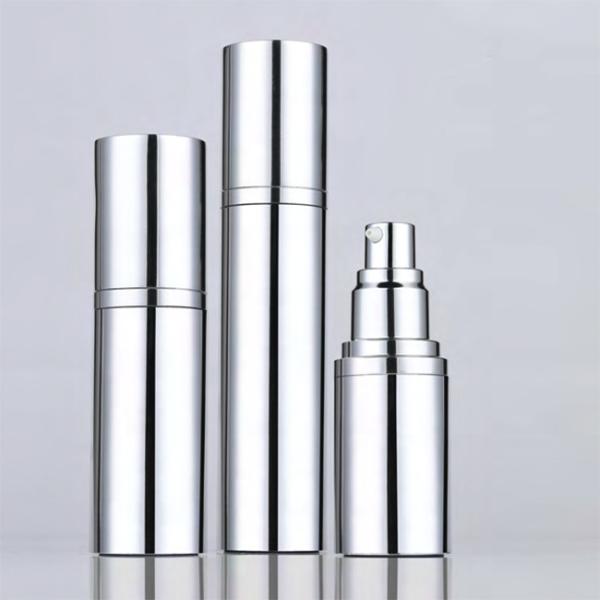 Skin Care Aluminium Silver Airless Pump Bottle Cosmetic Serum Bottles 15ml 30ml