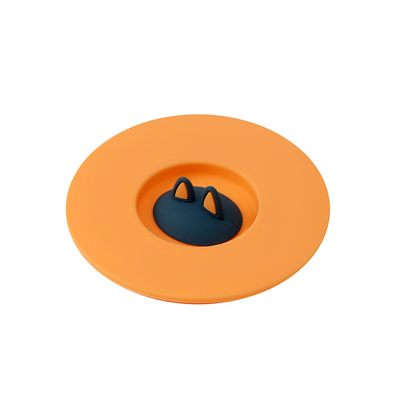Silicone Cup Lids Mug Covers Reusable Coffee Tea Water Cup Lids Anti-Dust Cute Cartoon Design For Glass Cup Coffee Cup