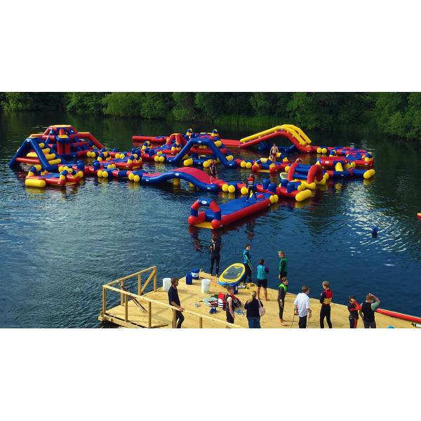 OEM Red Inflatable Floating Water Park Aflex Aqua Adventure Water Park Game For Sea