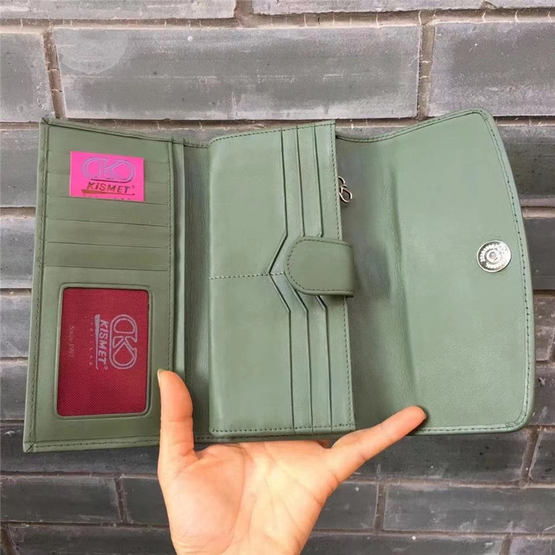 Thailand Authentic Stingray Skin Female Large Wallet Genuine Leather Lady Green Clutch Purse Women's Card Holders