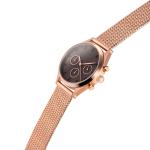Double Dial Rose Gold Ladies Watch With Black Face , Waterproof Watches For