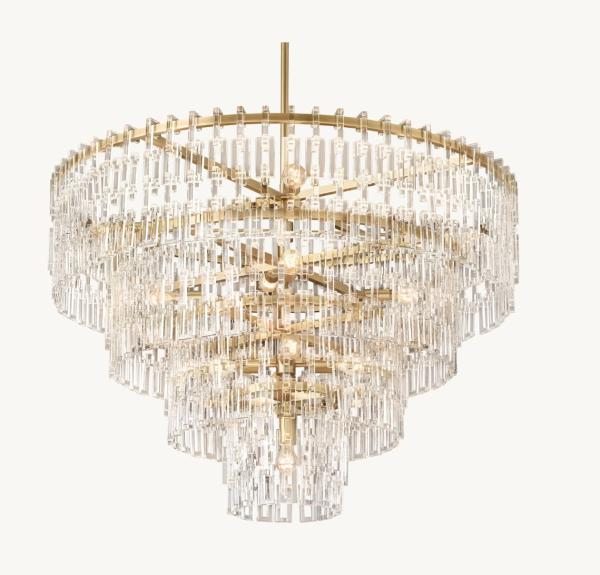 Buy cheap Indoor Crystal Brass Chandelier Customized Tiered Brass Chandelier 48" from wholesalers
