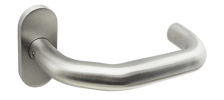Double action modern door handle with oval rose for narrow stile door 