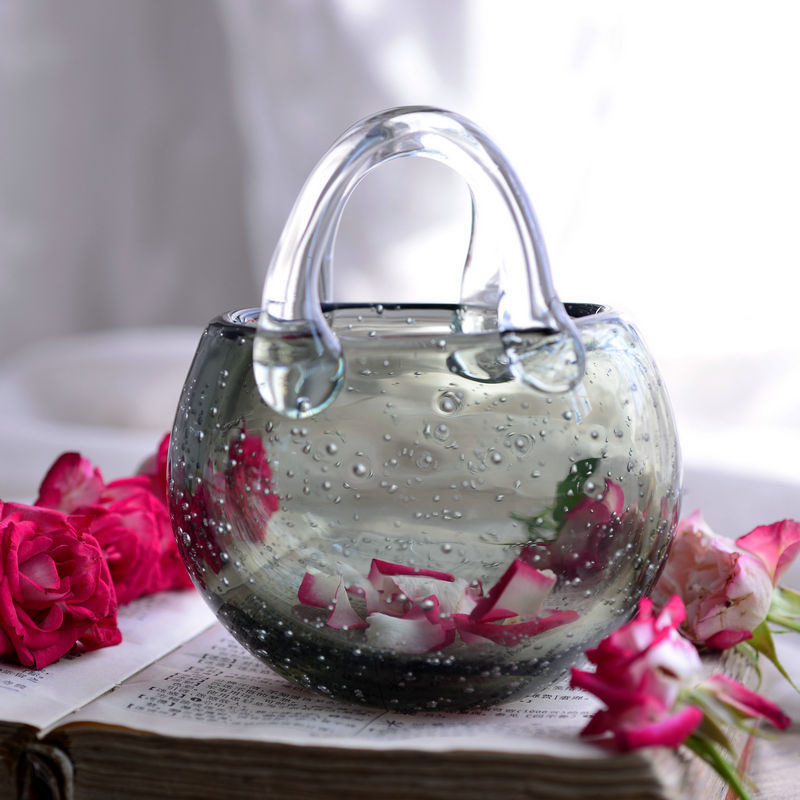Transparent Custom Hemispherical Glass Flowerpot
