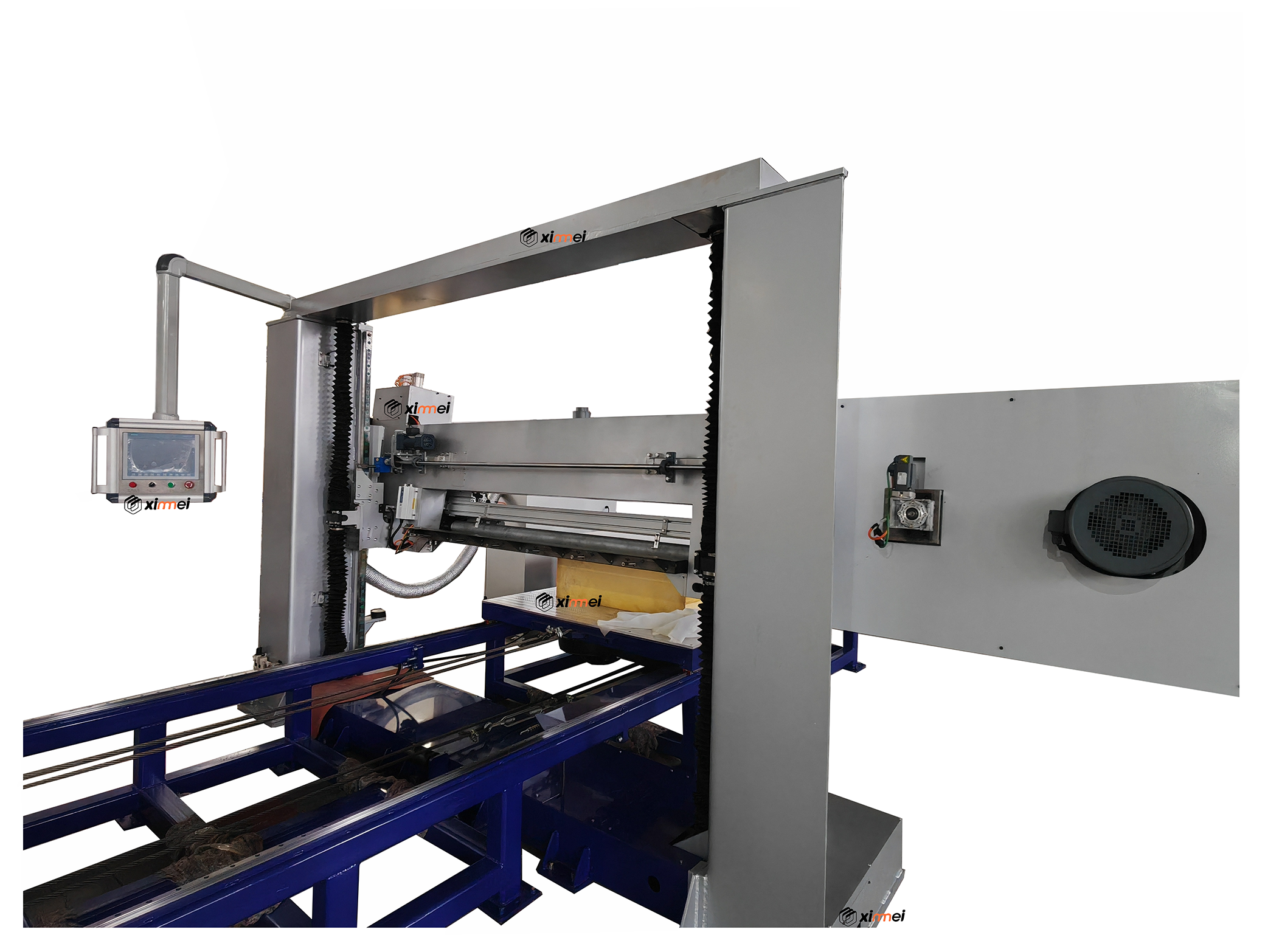 China better high-end Horizontal splitter foam cutting machine aluminum air suction work plate all simens control system