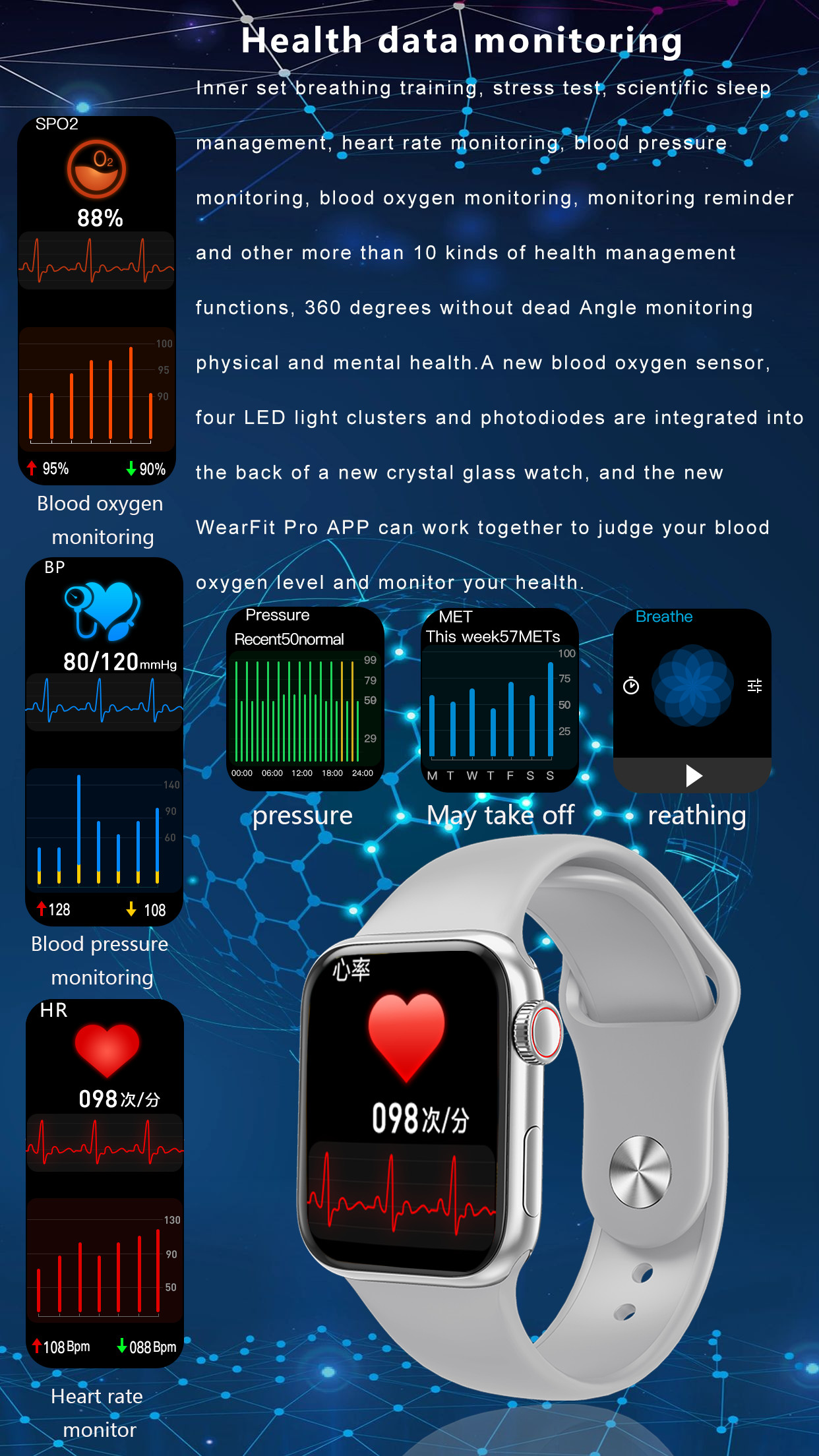 Android5.0 1.75inch IP68 Waterproof Fitness Tracker Smartwatch NB Plus