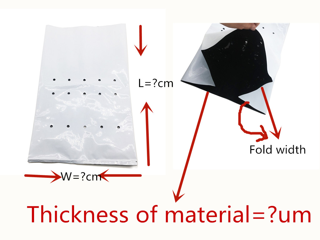 White HDPE 3 Gallon Plastic Grow Bags 24cm*16cm Nursery Plant Poly Bag