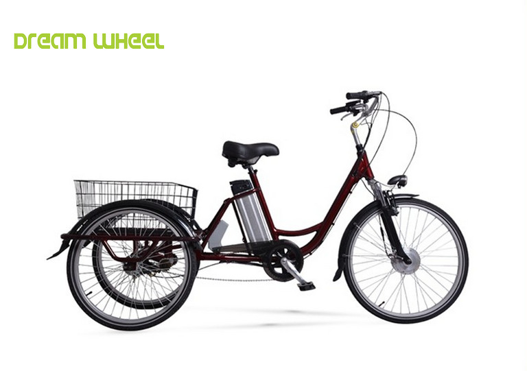 26" Wheel Wave Electric Pedal Assist Trike 36V 350W With Lithium Battery