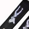 Buy cheap OEM Factory Custom Color Double-sided Woven Label Twill Fabric Embroidery Aviation logo Luggage Tag Keychain from wholesalers