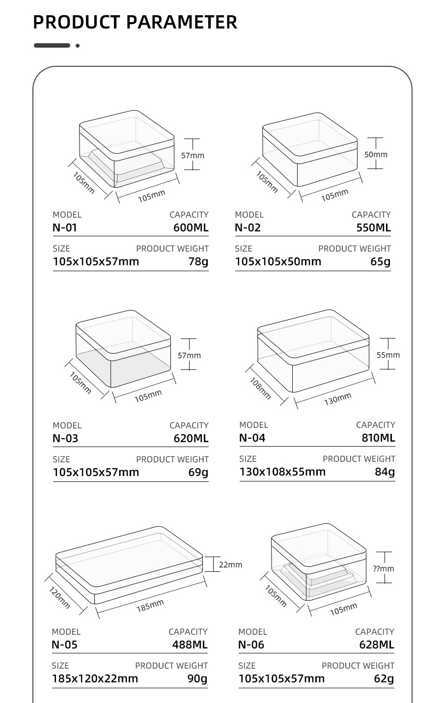 Transparent PET Customize Packing Boxes Plastic Food Storage Boxes