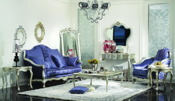Buy cheap Dark Blue Luxury Living Room Furniture Sectional Velvet Modern American Sofas Sets from wholesalers