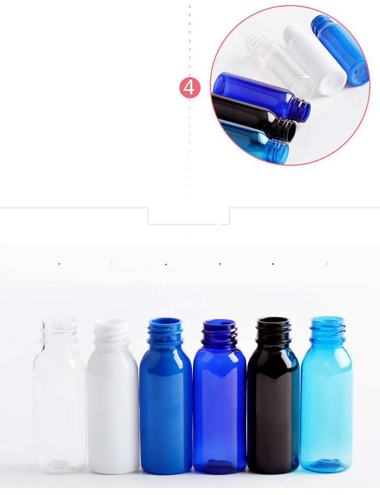 Round Small Plastic Cosmetic Bottles 30ml Capacity Pet Various Colors With Cap