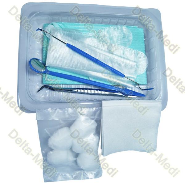 Buy cheap Sterile Oral Examination Kit With Utility Drape Gloves Bib Forceps Prob Mouth Speculum from wholesalers