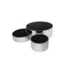 Buy cheap Black Glass Top SS Coffee Table With three swivel coffee tableset for Luxury Living room Furniture from wholesalers