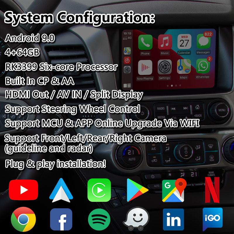 Lsailt Android Carplay Multimedia Video Interface For Chevrolet GMC Tahoe