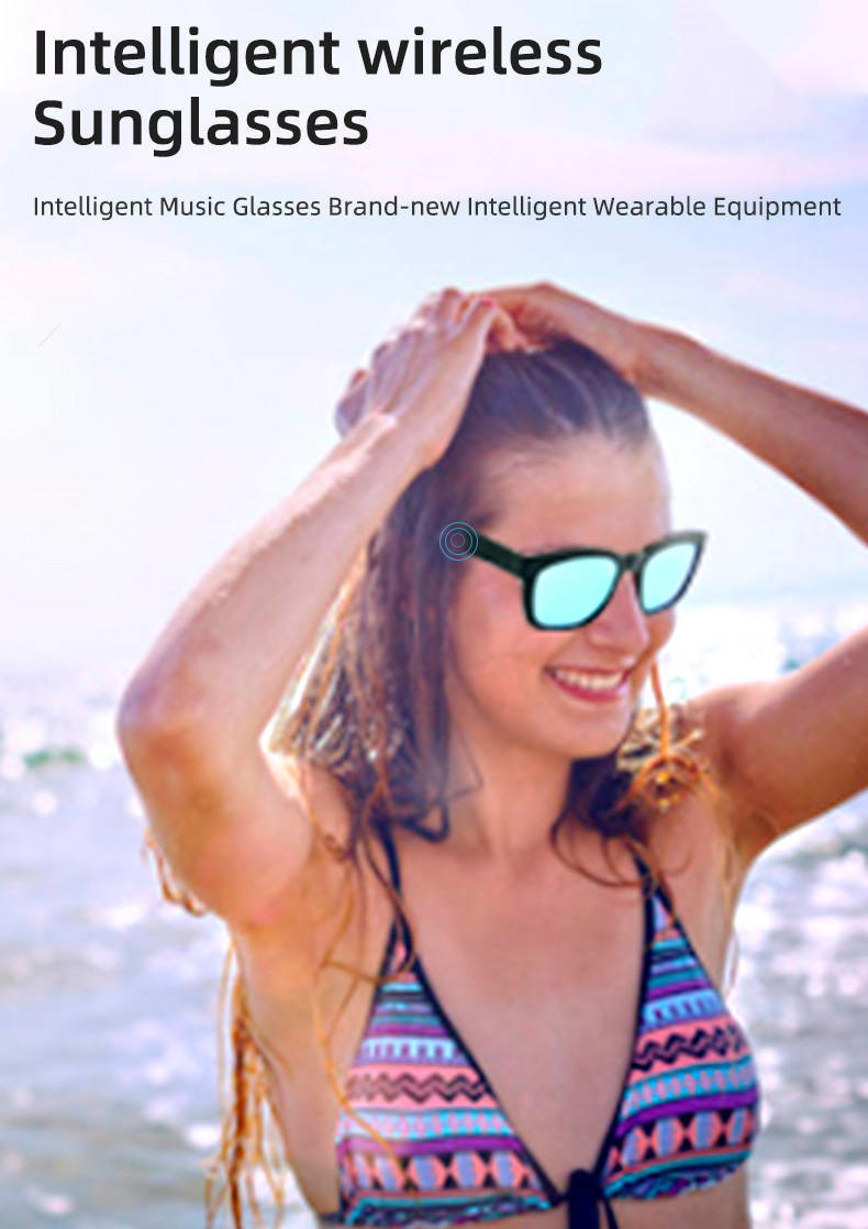Outdoor Wearable Wireless Bluetooth Sunglasses DSP Passive Noise Reduction