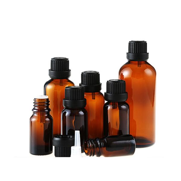 Buy cheap Empty Amber Cosmetic Essential Oil Glass Bottle With Tamper Evident Cap from wholesalers
