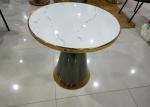 Stainless Steel Nordic 70cm Round White Marble Side Table