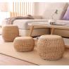 Buy cheap Natural Straw Household Storage Stool Grass Woven Ottoman Box Eco-Friendly Hand-Woven Grass Rattan Stools from wholesalers
