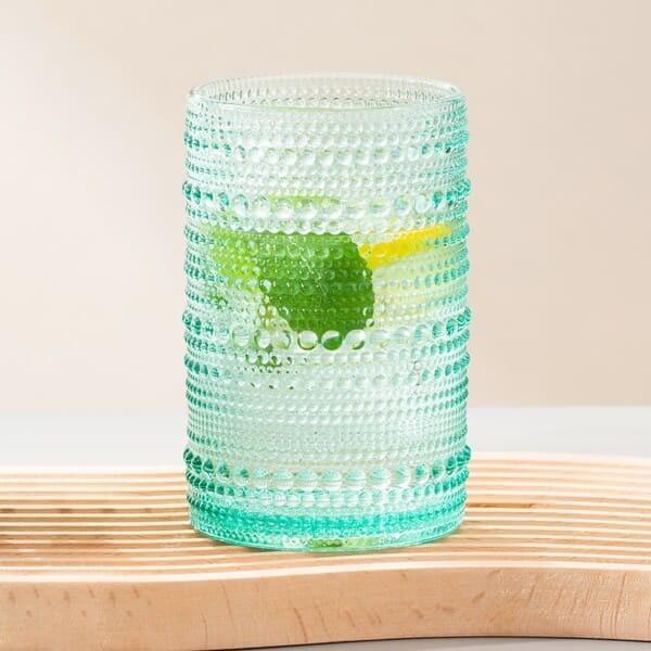Buy cheap Hobnail Highball Beaded Drinking Glasses 15 Oz Green 430ml Vintage Old Fashioned from wholesalers