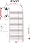 20mmx5mm 2mil White Matte High Temperature Resistant Polyimide Label