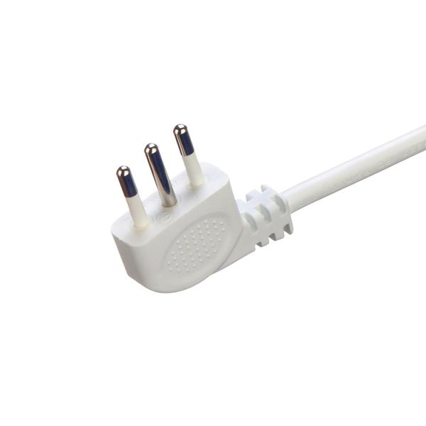 IMQ Standard 3 Pin Angeled 16A Italy White Power Cords H05VV-F 3x0.75MM² with Closed End Crimp Terminal from Trusted