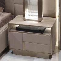 Buy cheap Matted Leather Modern Bedside Tables White Solid Wood Nightstand product
