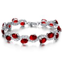 Buy cheap Women Platinum Plated Red Cubic Zirconia Bracelet Wedding Jewelry(JDS924RED) product