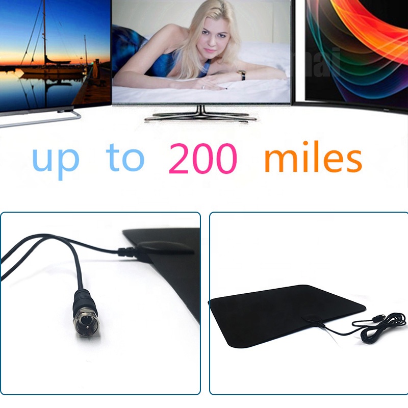 Paste Mounting High Gain Film Flat TV Antenna Digital Indoor UHF VHF Long Range Antenna