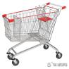 Buy cheap 4 Wheels Steel Shopping Cart Trolley 100L for Supermarket Chrome Surface from wholesalers