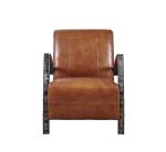 Buy cheap Light Brown Tan Leather Accent Chair , Leather Relaxing Chair Durable Iron Armrest from wholesalers