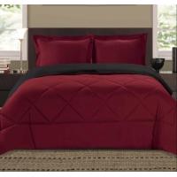 Buy cheap Red Black Bicolour Microfiber Duvet Cover Set 75gsm King Size Soft Prewashable product