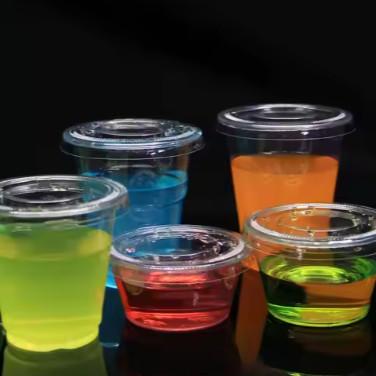 Buy cheap 3oz PLA Plastic Disposable Condiment Cups With Hinged Lid Eco Friendly from wholesalers