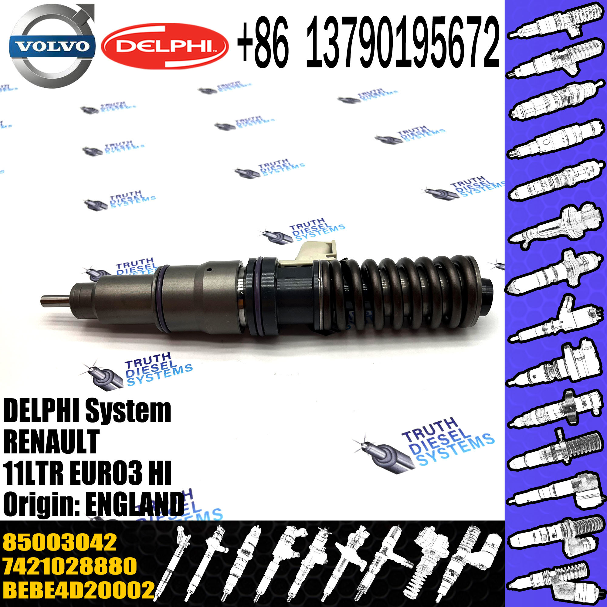 Diesel Fuel Injector Nozzle 7421644598 85003042 85003949 for VOL MD11 Premium Diesel Engine