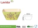 Abstract Flower Design Bamboo Fiber Bowls Square Shape High Strength Food Safe