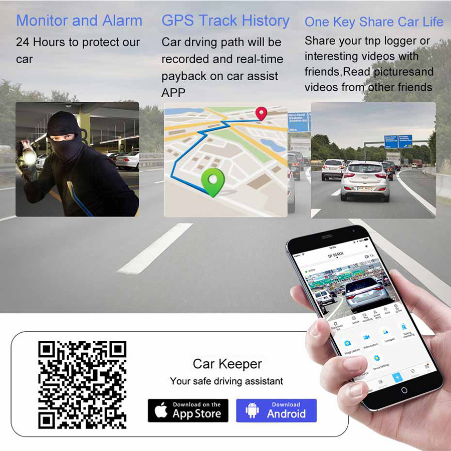4G 3inch Android 8.1 ADAS Dual Micro Dvr Dash Cam With DVR System 128G 24H