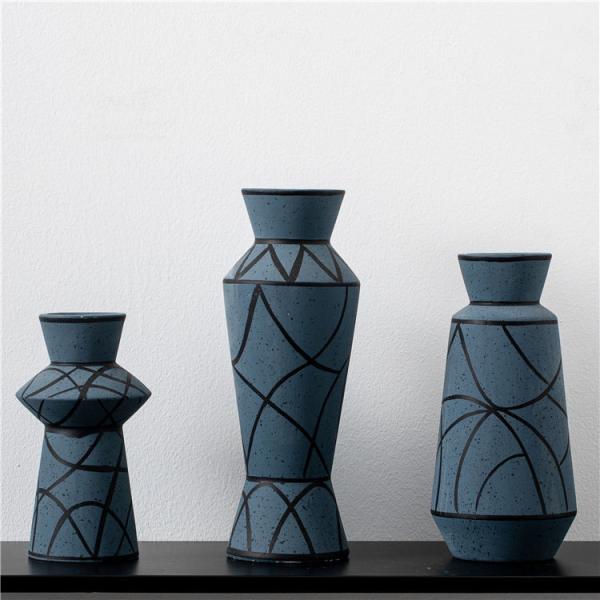 Buy cheap New Design Modern Wedding Centerpiece Decorative Nordic Porcelain Flower Vases Matt Blue Ceramic Vase For Decor from wholesalers