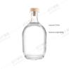 Buy cheap Acceptable Customer's Logo Glass Products 500ml 750ml Empty Alcohol Bottle with Cork from wholesalers