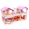 Buy cheap 24cm Pink Mini Wooden Doll House Toys Traditional Colored from wholesalers