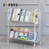Buy cheap Mobile Three Storey 10kg Loading Steel Book Rack With Wheels from wholesalers