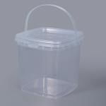 Transparent Mini Food Bucket PP Material 280ml Square Plastic Pail for Milk