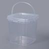 Buy cheap 2L Capacity Food Grade Clear Square Plastic Buckets Pail With Handle For Cookies Storage from wholesalers