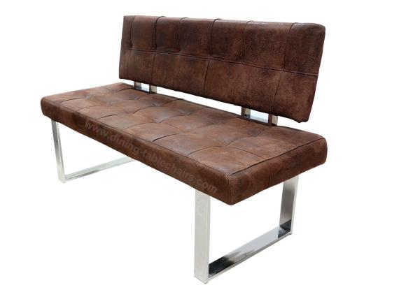 Buy cheap Leathaire Technical Upholstered Dining Bench , Chrome Dining Bench Glossy Leg from wholesalers